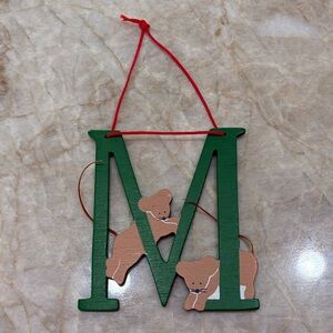 Vintage 1985 Kurt Adler Alphabet Letter M Mice Christmas Ornament
